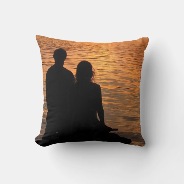 Coussin Les amoureux du lac Sunset (Recto)