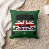 Coussin Les Anglais classiques emballant Austin vert Mini (Couverture)
