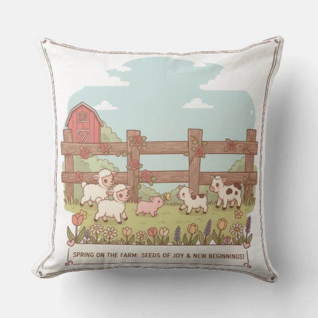 Coussin les animaux de la ferme  (Recto)