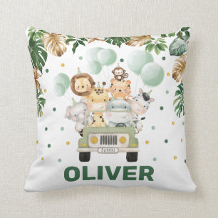 Coussin Les animaux de Safari de la Jungle Cute