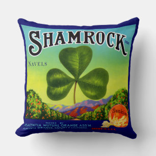Coussin Les années 1930 étiquette Shamrock Navel Oranges