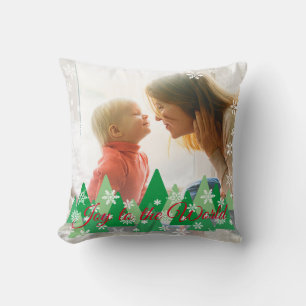 Coussin Les arbres de Noël Les flocons de neige Joy to the