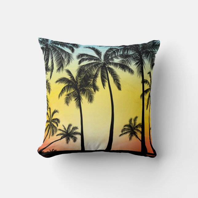 Coussin Les arbres tropicaux d'été (Recto)