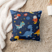 Coussin Les Astronautes Dinosaures Dans L'Espace Enfants G (Couverture)