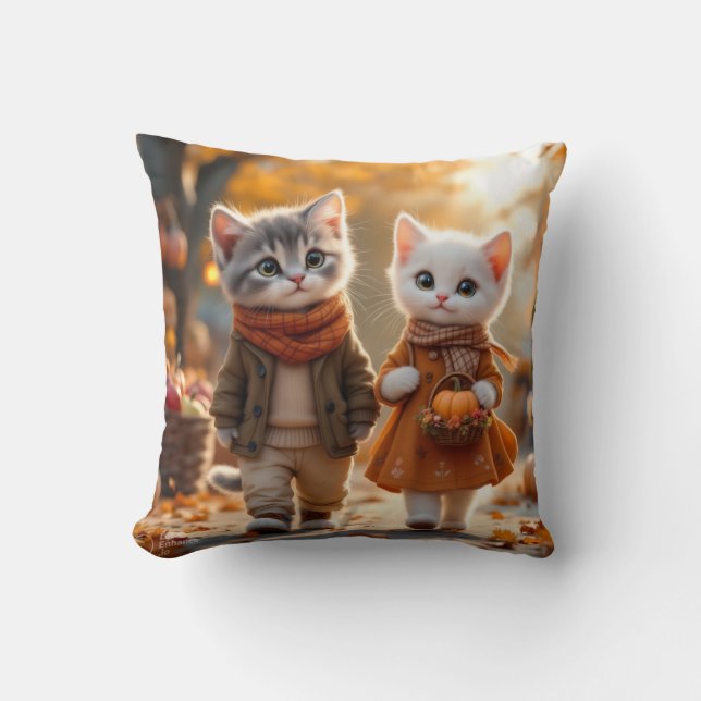 Coussin Les Aventures de Tom & Luna – Promenade Automnale  (Recto)