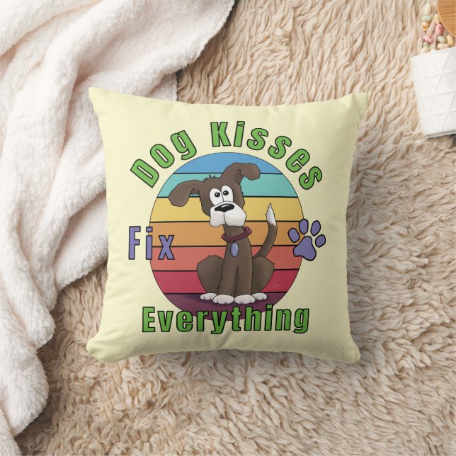 Coussin Les baisers de chien réparent tout  (Couverture)