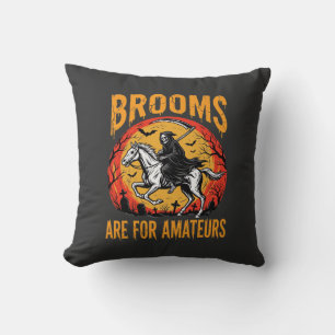 Coussin Les balais de cheval de la Faucheuse d'Halloween s