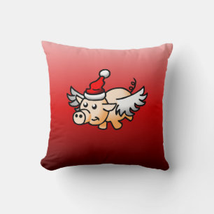Coussin Les belles ailes du cochon de Noël