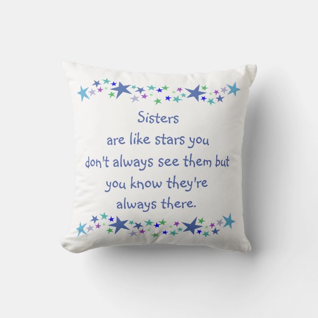Coussin Les Bonnes Soeurs sont comme les Stars Citation In (Recto)