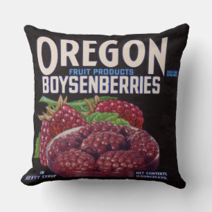 Coussin Les Boysenberries de l'Oregon des années 1940 peuv
