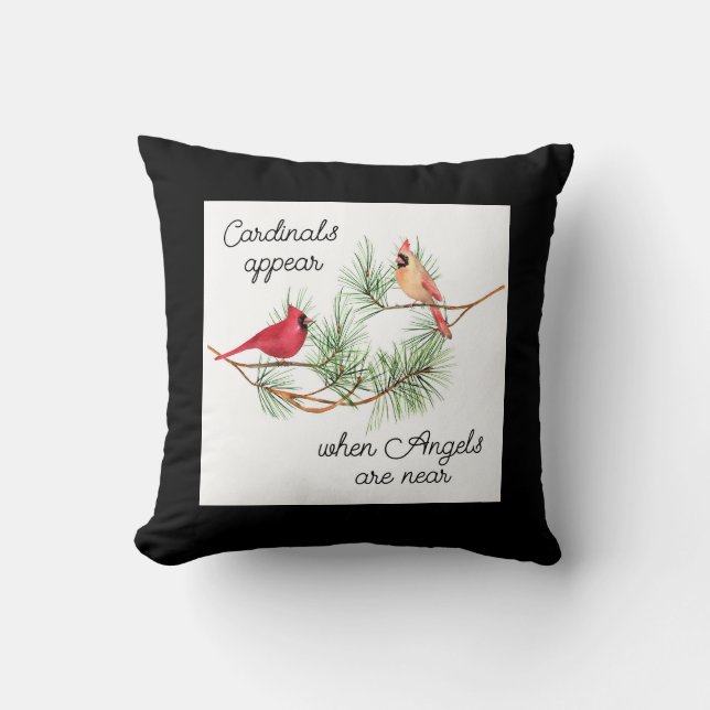 Coussin Les cardinaux apparaissent quand les anges sont pr (Recto)