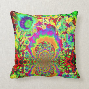 Coussin Les champs de tournesol vert éternel