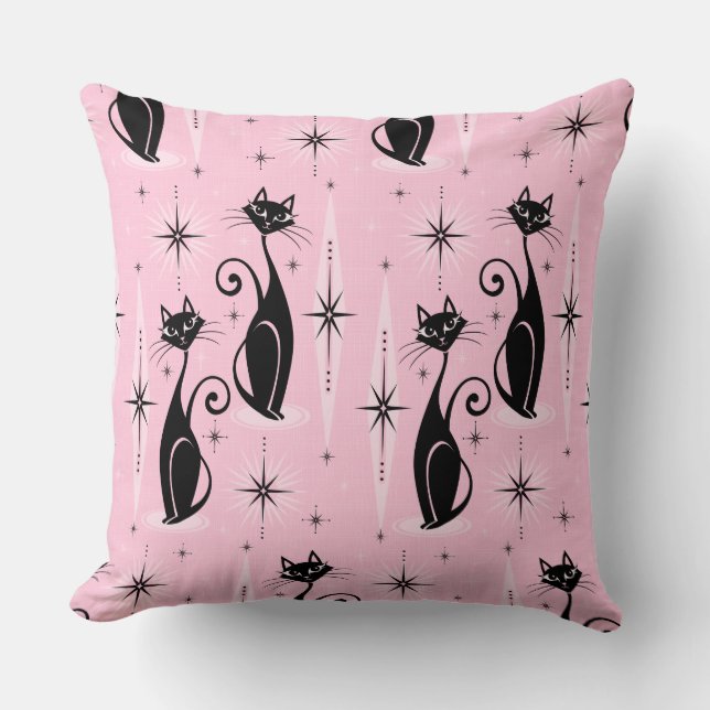 Coussin Les chats atomiques rétro-américains du milieu du  (Recto)