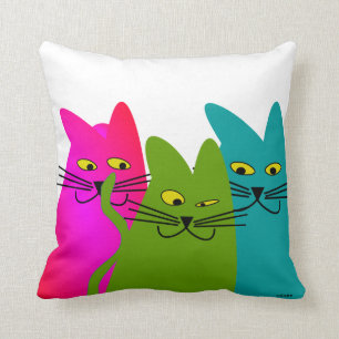 Coussin Les chats lunatiques reposent les "meilleurs amis