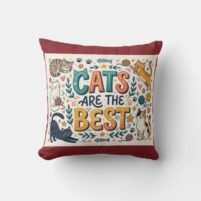 Coussin Les chats sont les meilleurs (Recto)