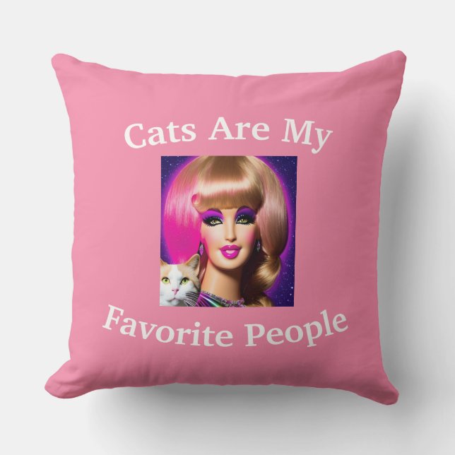 Coussin Les Chats Sont Mes Gens Préférés (Recto)