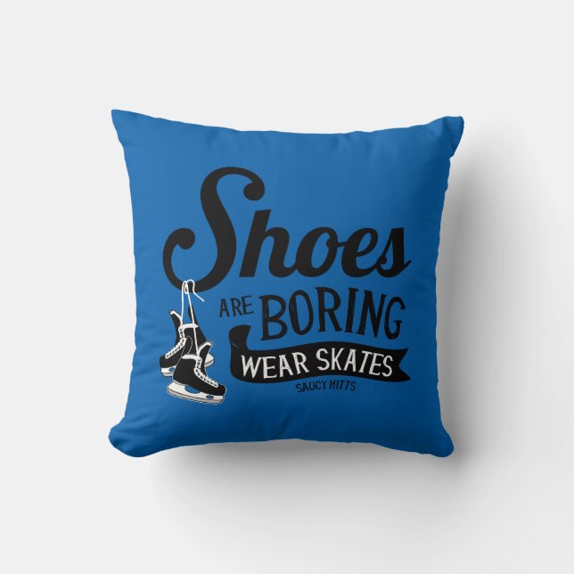 Coussin Les chaussures de patins d'hockey d'usage ennuient (Recto)