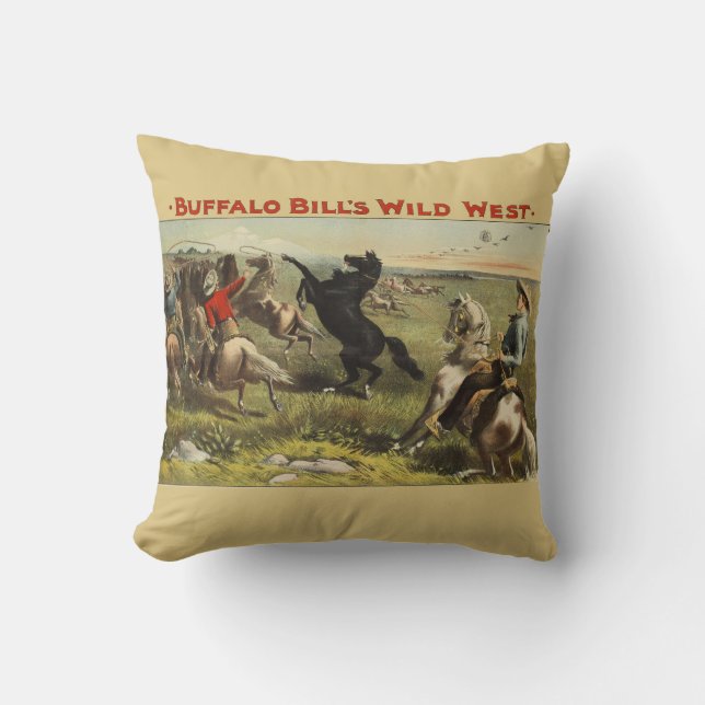 Coussin Les Chevaux de l'Ouest sauvage de Buffalo Bill (Recto)