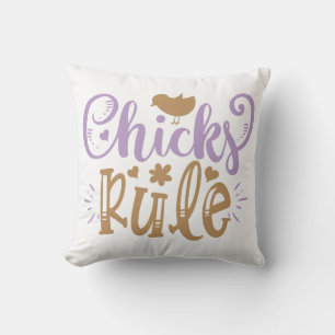 Coussin Les Chicks dirigent la citation de Pâques