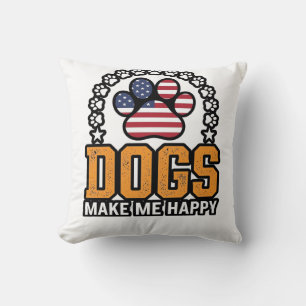 Coussin Les chiens me rendent heureux Chemise vintage à pa