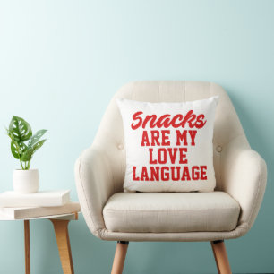 Coussin Les collations sont mon langage de l'amour