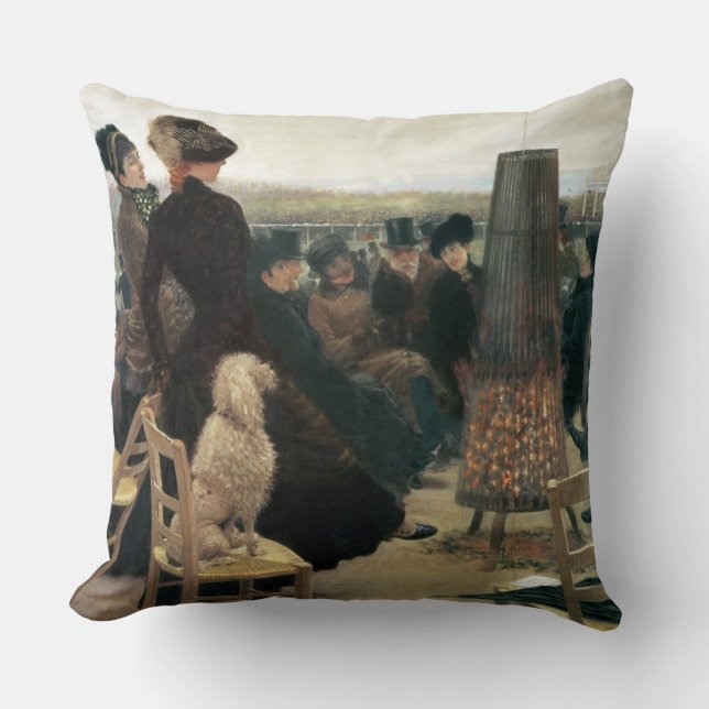 Coussin Les courses chez Auteuil, une partie d'un (Recto)