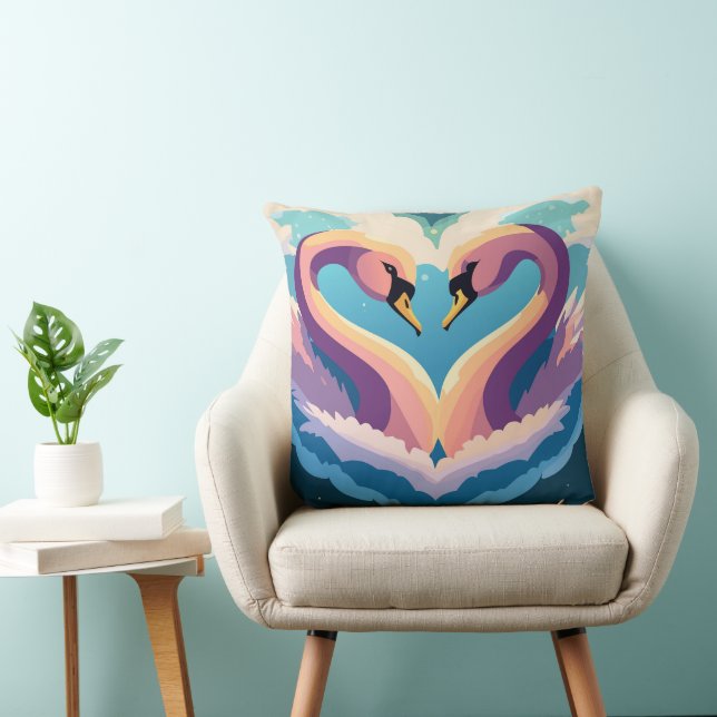 Coussin Les cygnes amoureux (Chaise)