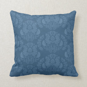 Coussin Les Damas modernes avec les oiseaux et les fleurs