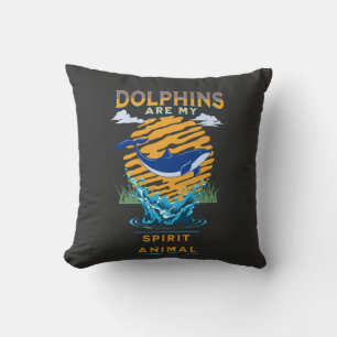 Coussin Les dauphins sont Mon Esprit Animal