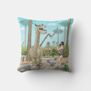 Coussin Les dinosaures rencontrent l'âge de pierre