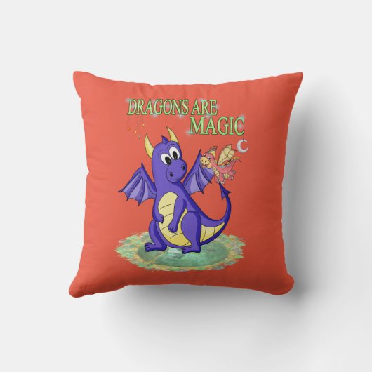 Coussin Les dragons sont magiques. (Verso)