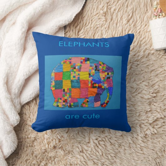 Coussin Les éléphants sont bleu mignon (Couverture)
