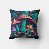 Coussin Les elfs de champignons dans le champ jettent l'or (Verso)