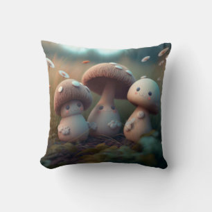Coussin Les elfs de champignons dans le champ jettent l'or