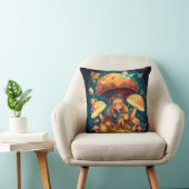 Coussin Les elfs de champignons dans le champ jettent l'or (Chaise)