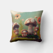Coussin Les elfs de champignons dans le champ jettent l'or (Verso)