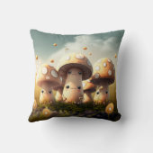 Coussin Les elfs de champignons dans le champ jettent l'or (Verso)