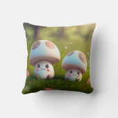 Coussin Les elfs de champignons dans le champ jettent l'or (Verso)