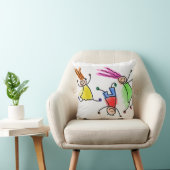 Coussin Les enfants en caricature jettent l'oreiller. (Chaise)