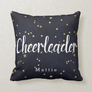 Coussin Les étoiles bleues et dorées de la marine Pom-po