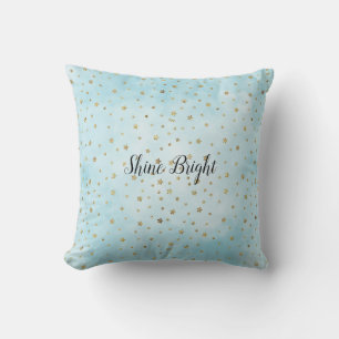 Coussin Les étoiles d'or bleu Aqua