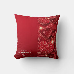Coussin Les étoiles d'or de la Saint Valentin Coeurs étinc