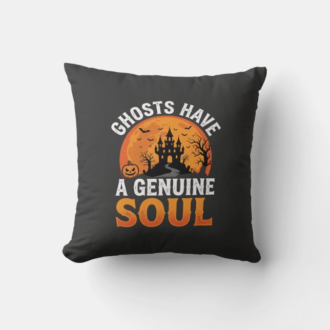 Coussin Les fantômes d'Halloween ont un design d'âme authe (Recto)