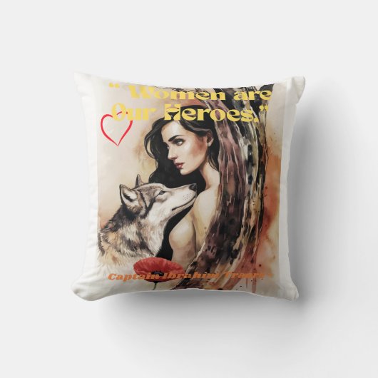 Coussin "Les femmes sont nos héros." (Recto)