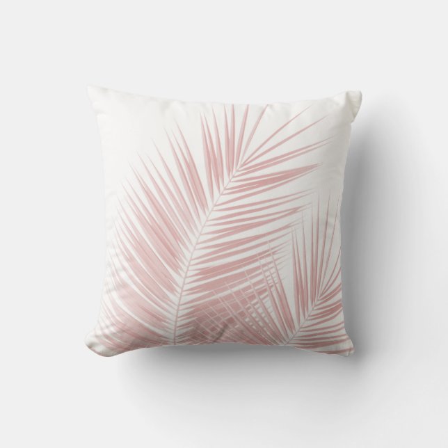 Coussin Les Feuilles de la Palme rose rousse rêvent les vi (Recto)