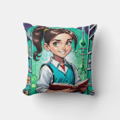 Coussin Les filles adorent la science ! (Recto)
