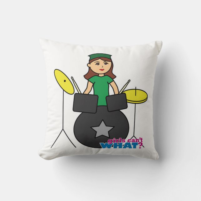 Coussin  Les filles ne peuvent quoi ? Conception personnal (Recto)