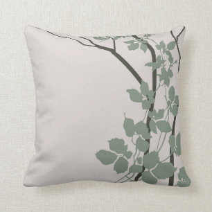 Coussin Les fleurs de cerisiers de Bella  brouillard jade 