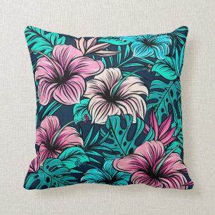 Coussin Les Fleurs tropicales Vintages et l'art Feuille