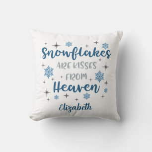 Coussin Les flocons de neige personnalisés sont des baiser